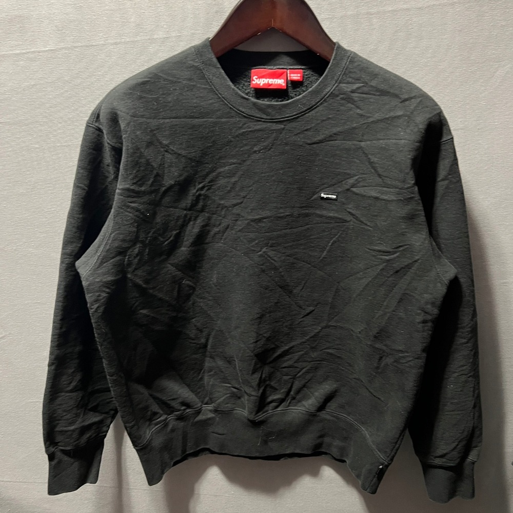 Supreme Small Box Logo Crewneck Sweatshirt Mens Medium Black RN101837 CA38135